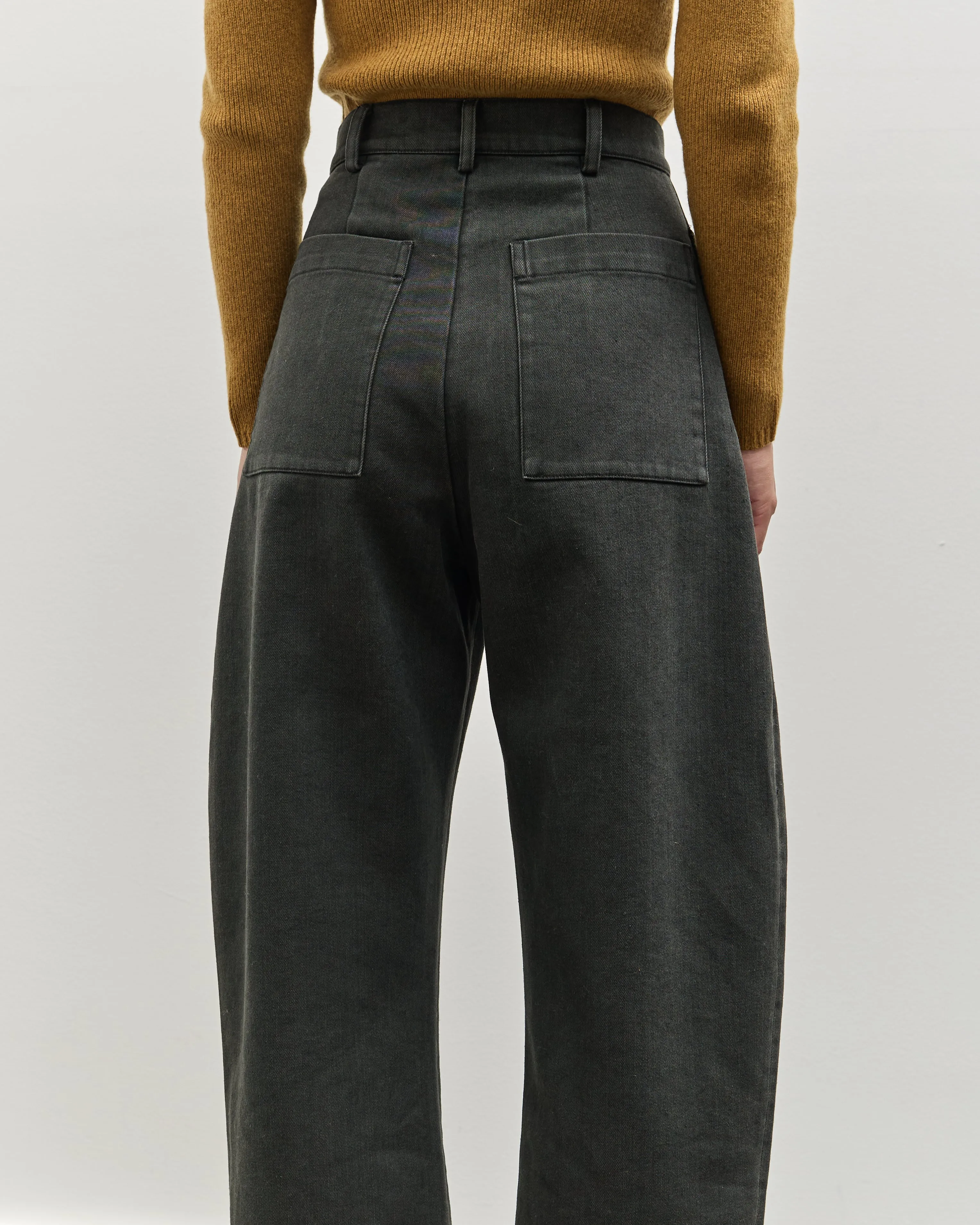7115 Sand-Washed Curve Legged Trouser, Washed Black
