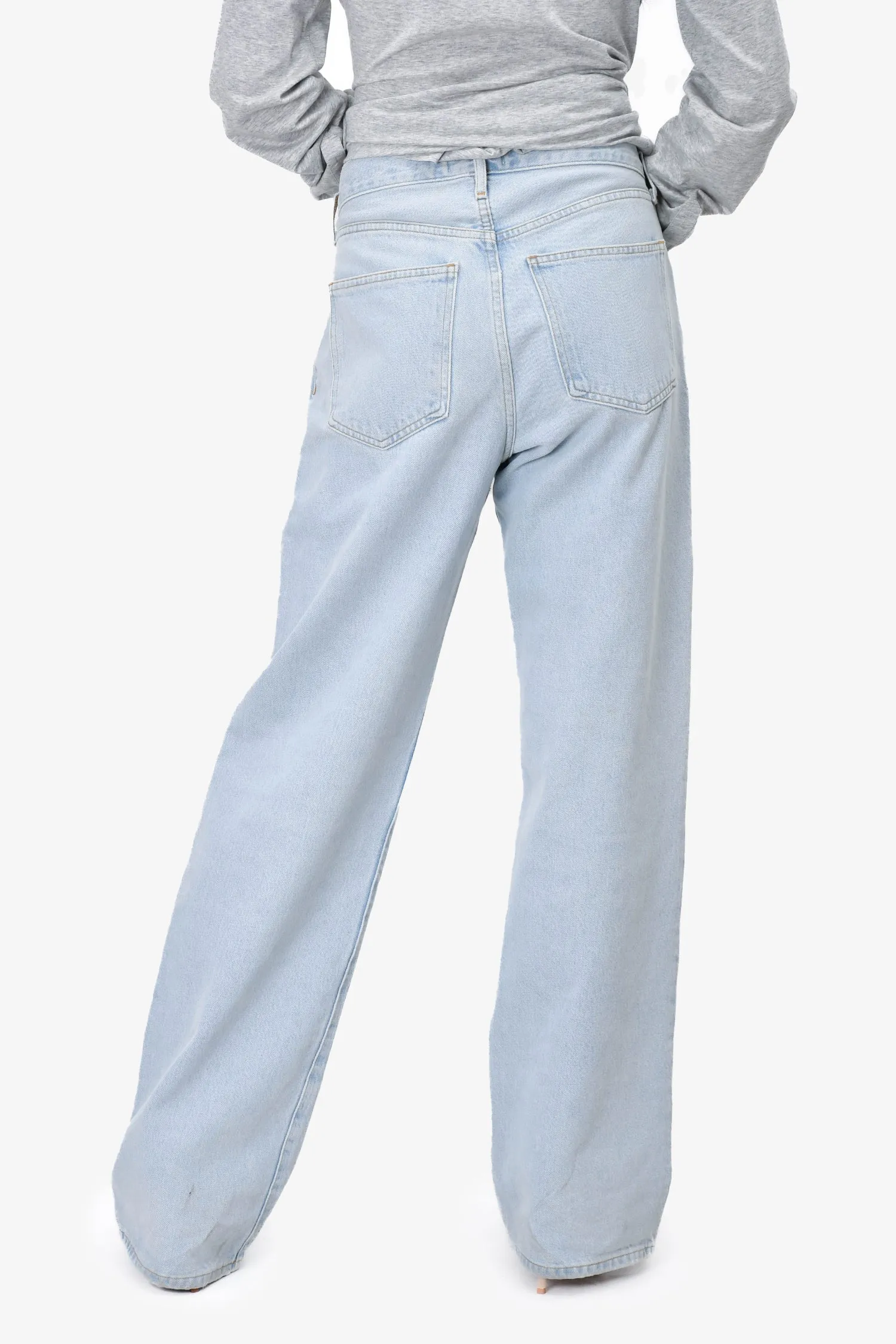 Agolde Light Wash Denim Wide Leg 'Fusion' Jeans Size 25