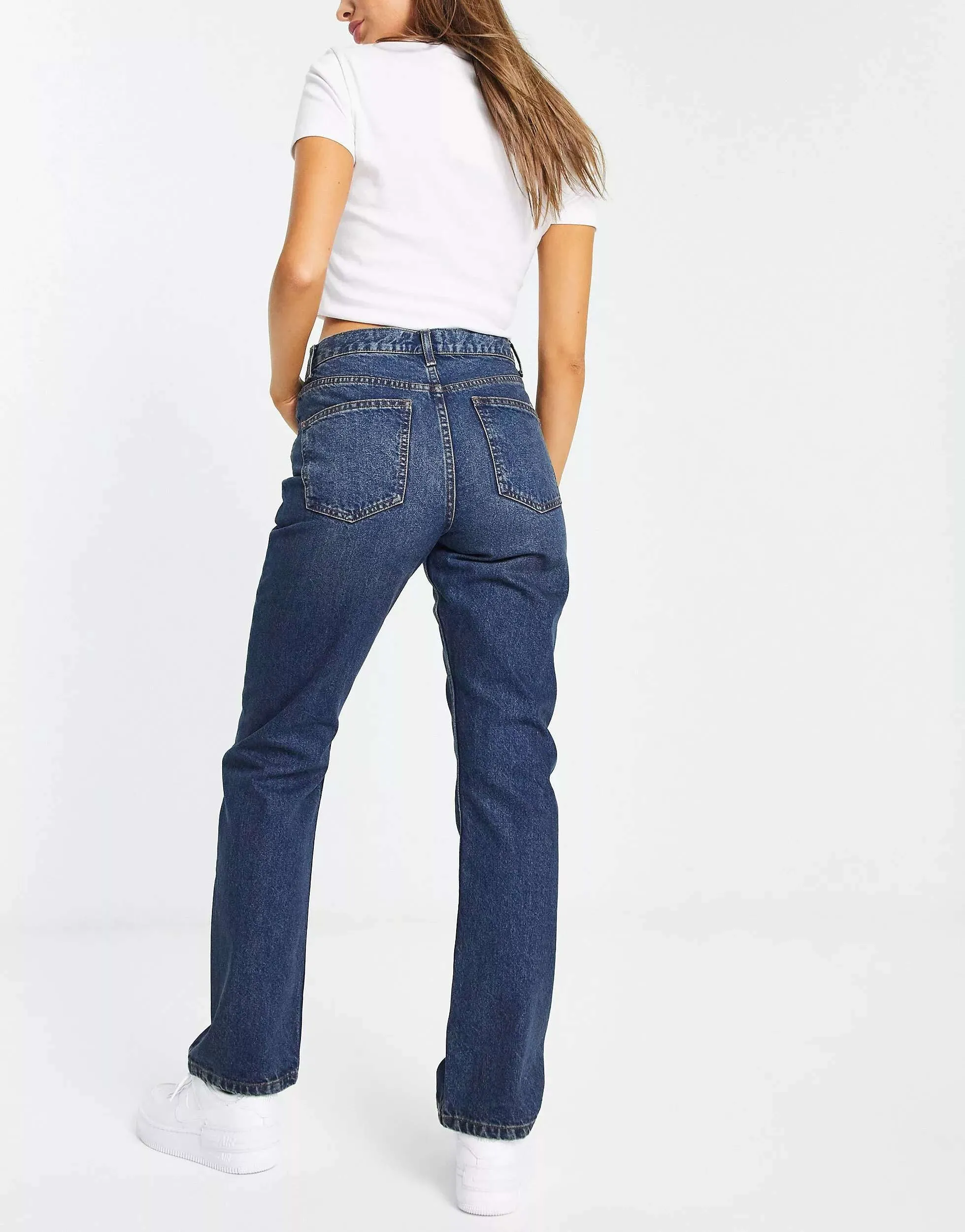ASOS 90s Straight Jeans In Navy