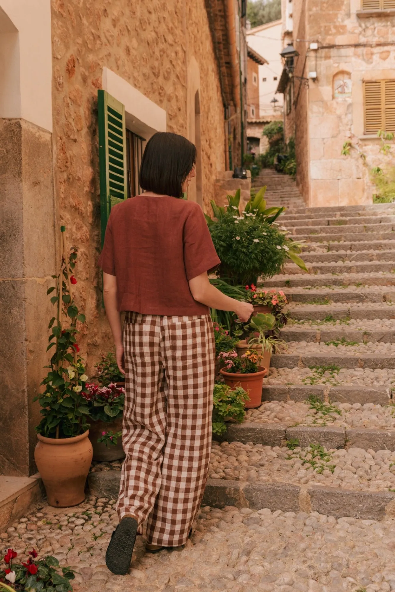 Barbora straight linen pants