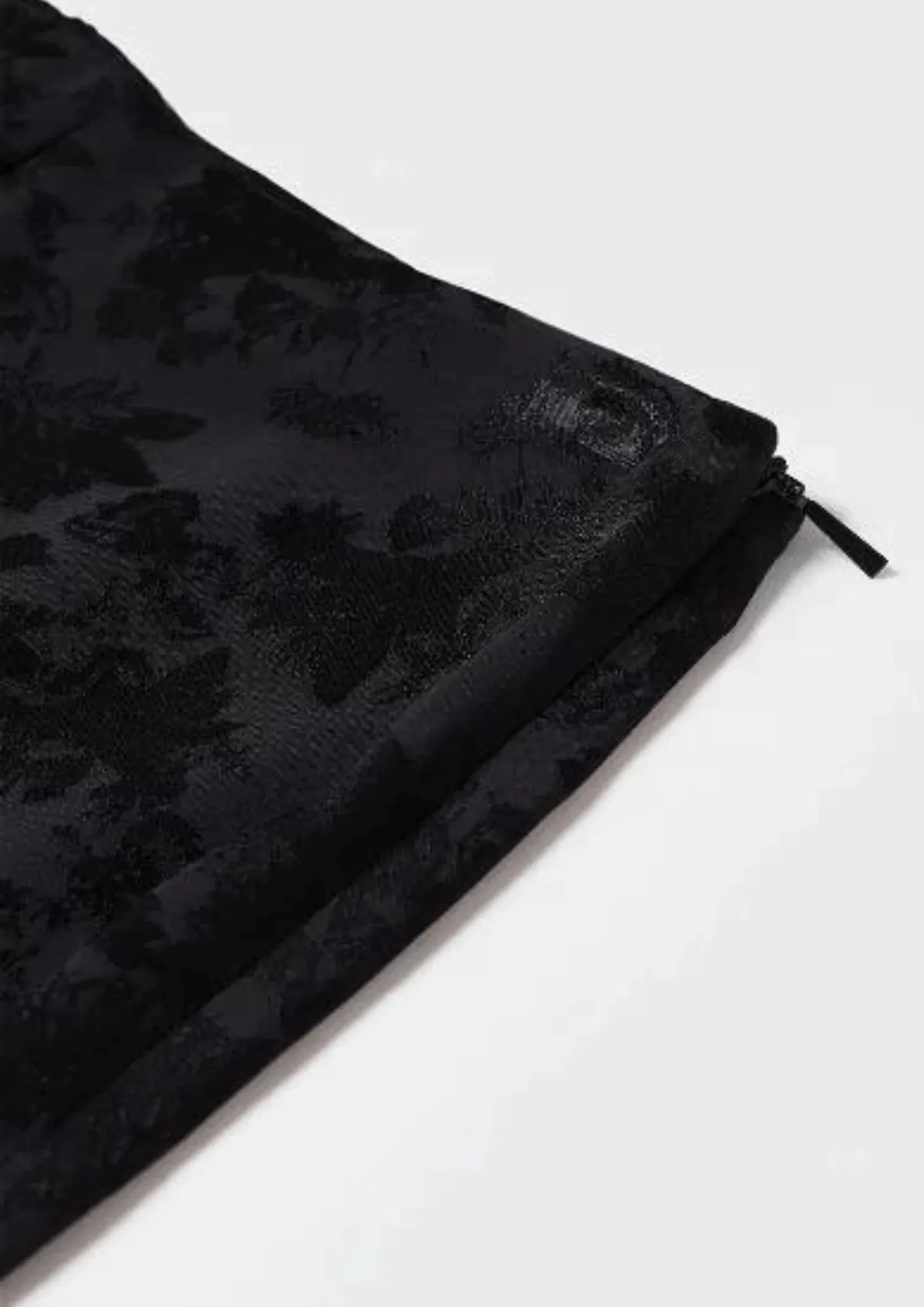 BLACK JACQUARD TROUSERS