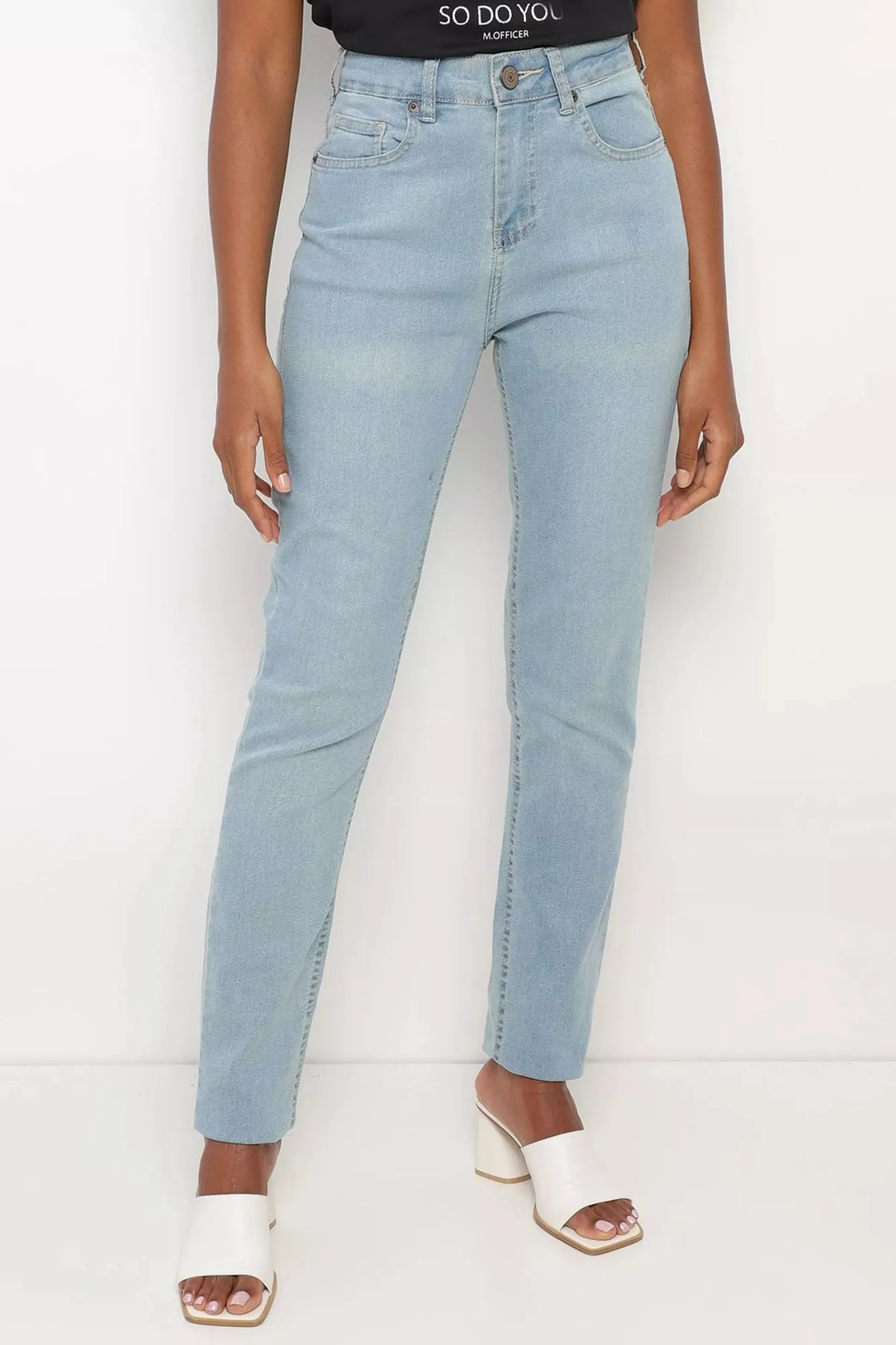 CALÇA JEANS SKINNY C4 LIGHT BLUE