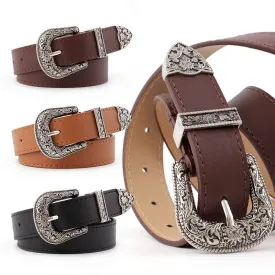Carved Pin Buckle Belt