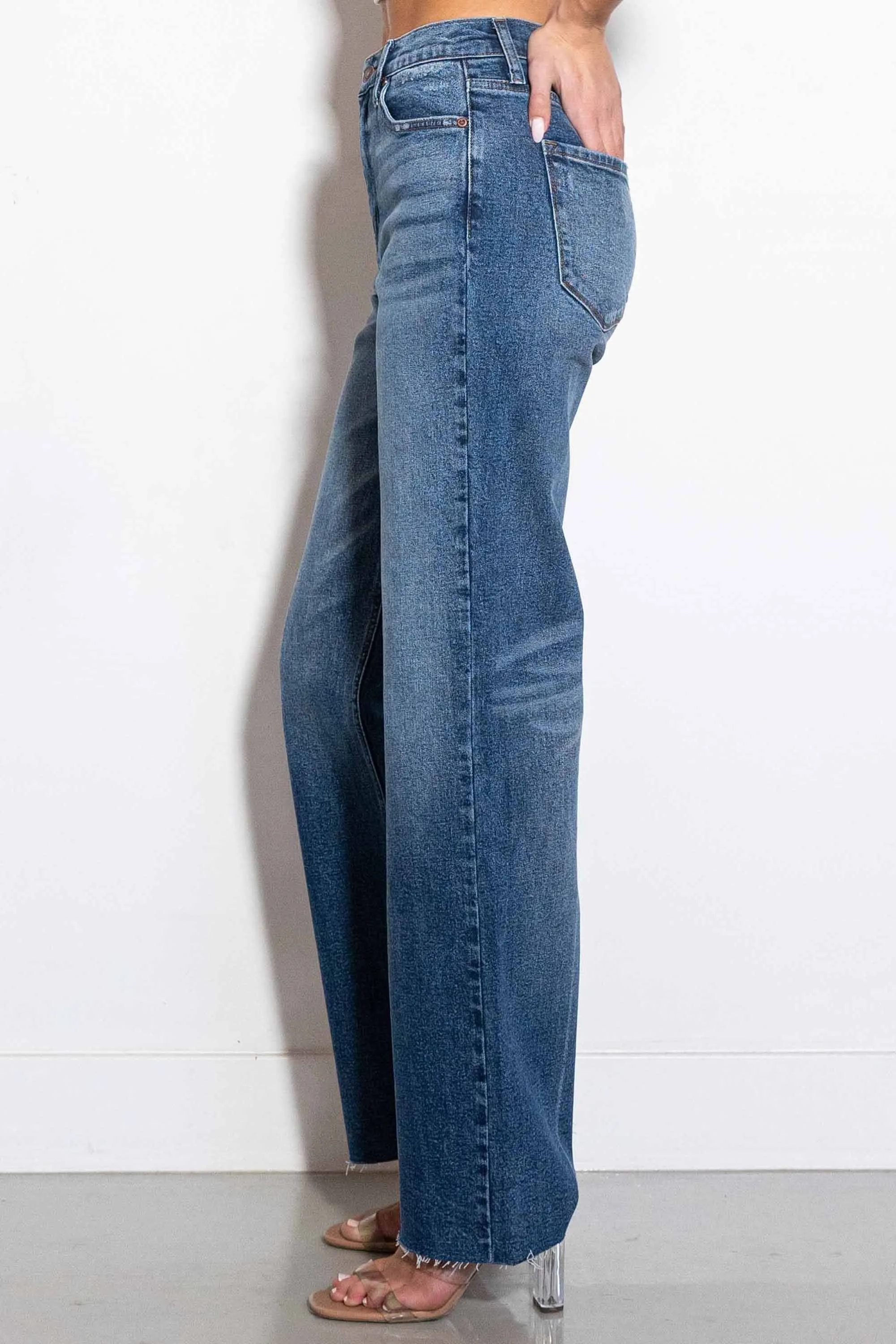 Crease Line Wide Jeans