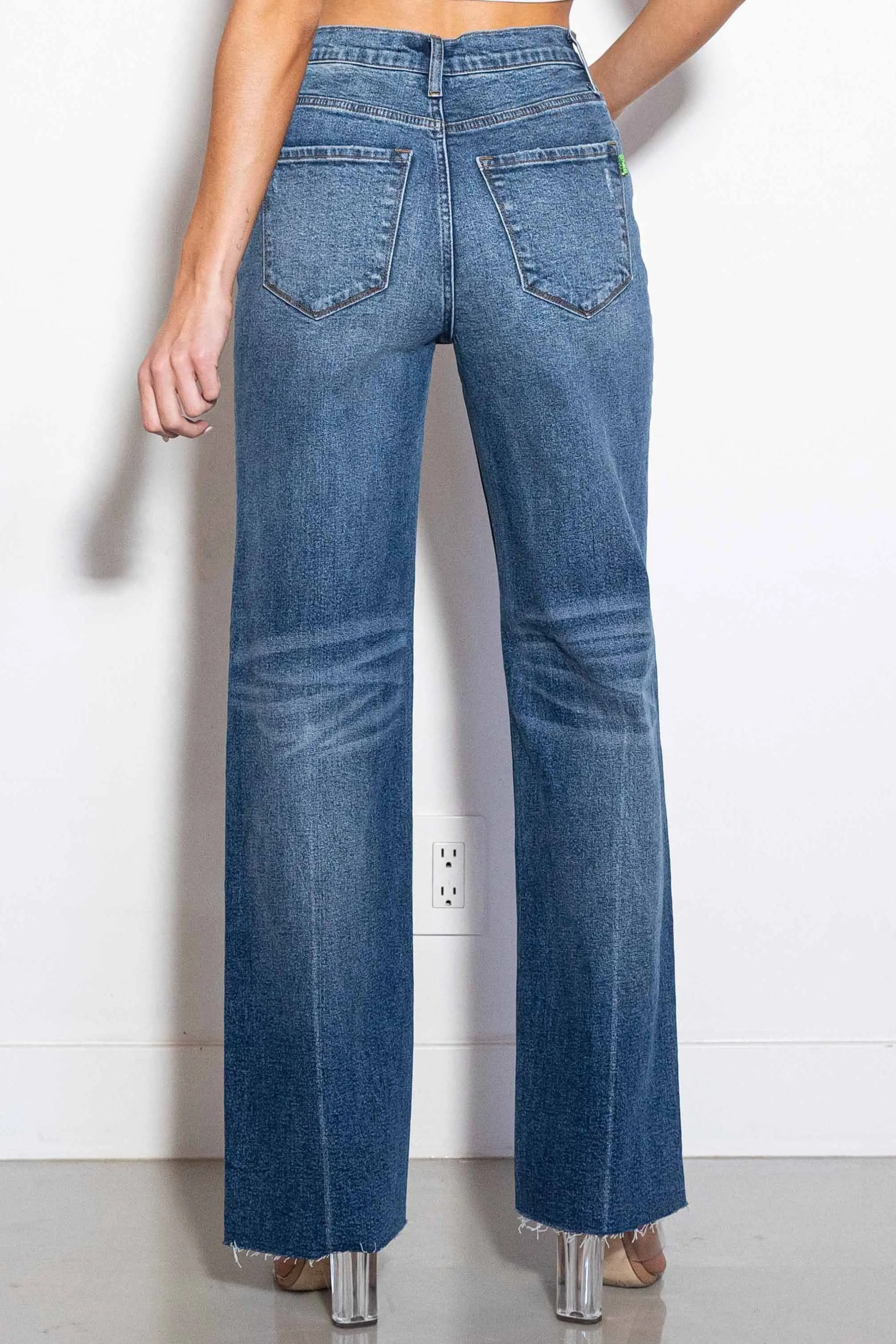 Crease Line Wide Leg Jeans