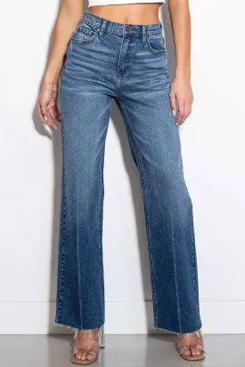 Crease Line Wide Leg Jeans