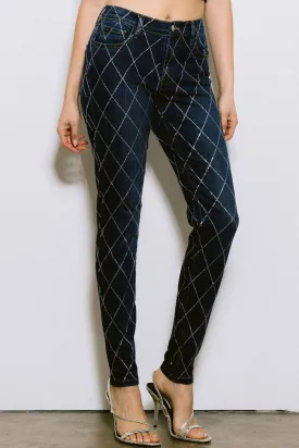 Diamond Studded Skinny Jeans