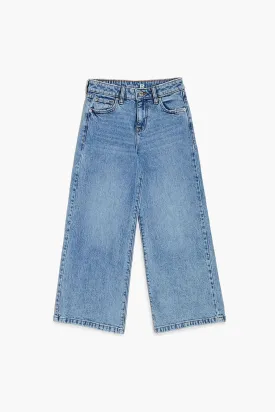 Forever 21 Girls' Wide Leg Stretch Denim Jeans, Denim