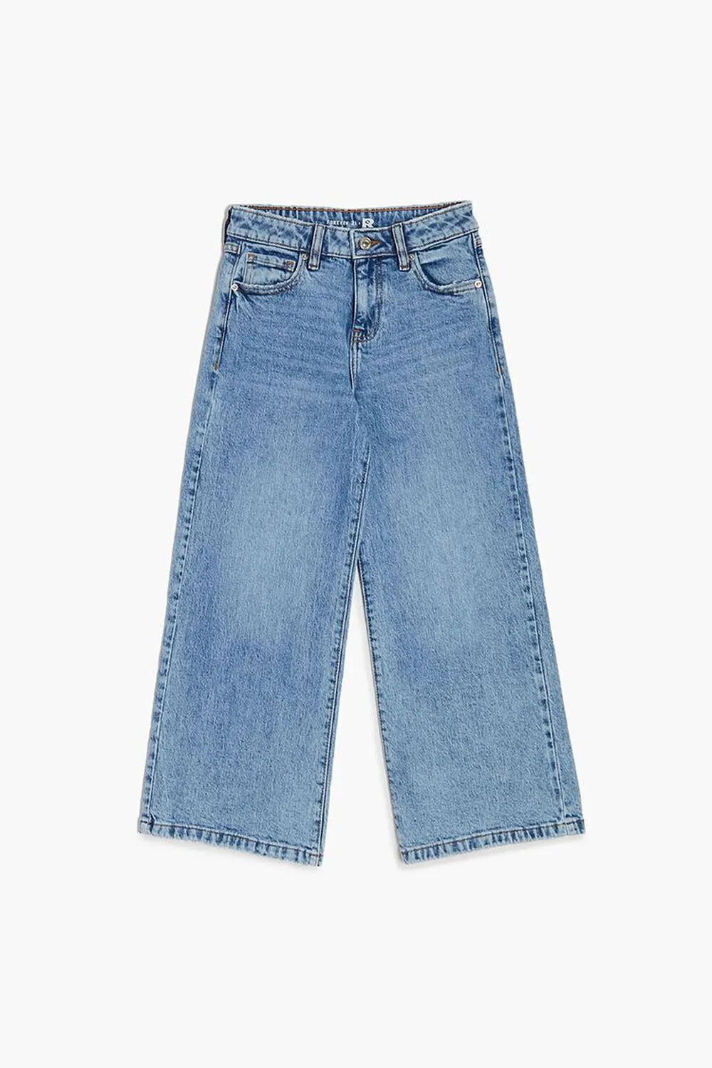 Forever 21 Girls' Wide Leg Stretch Denim Jeans, Denim