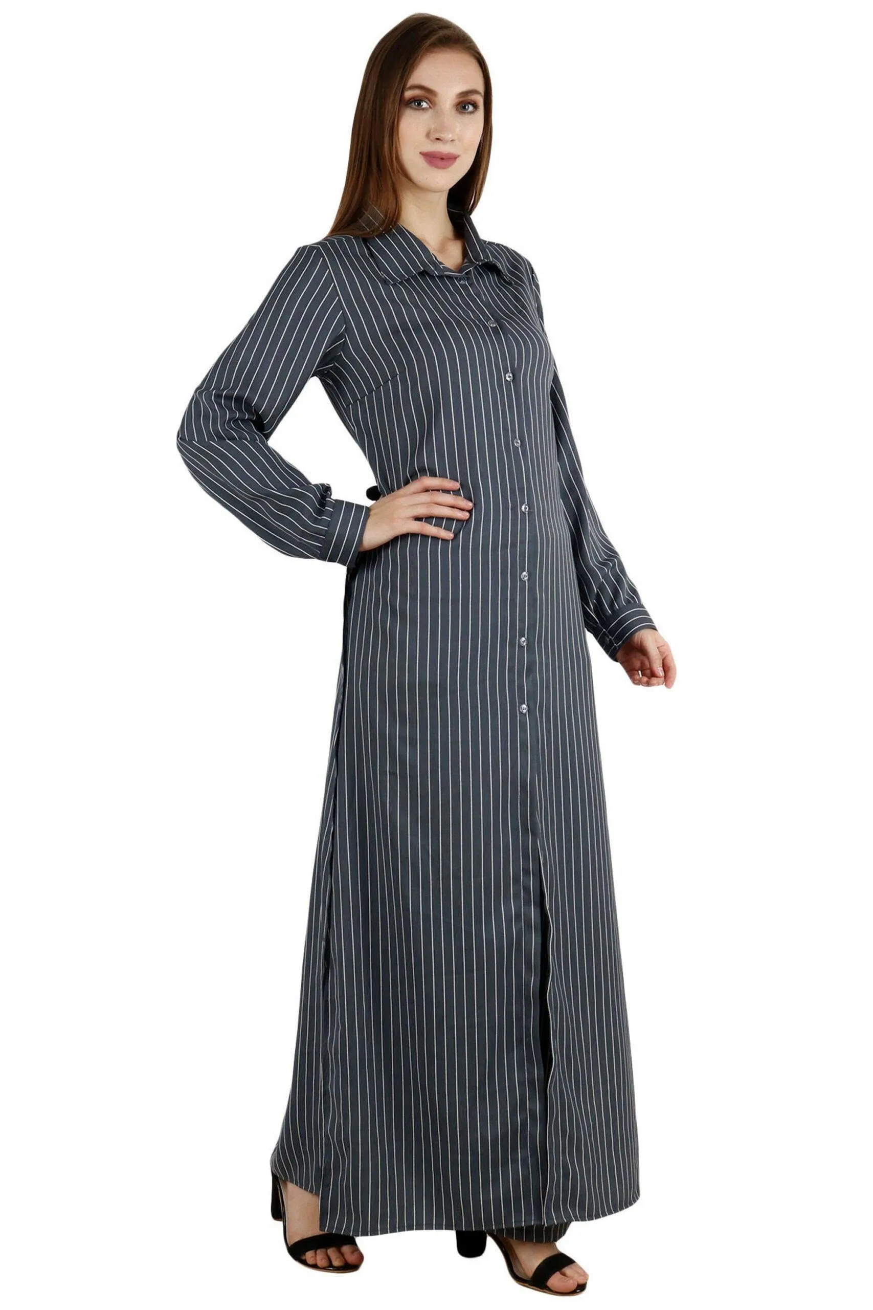 Grey Striped Pant Set