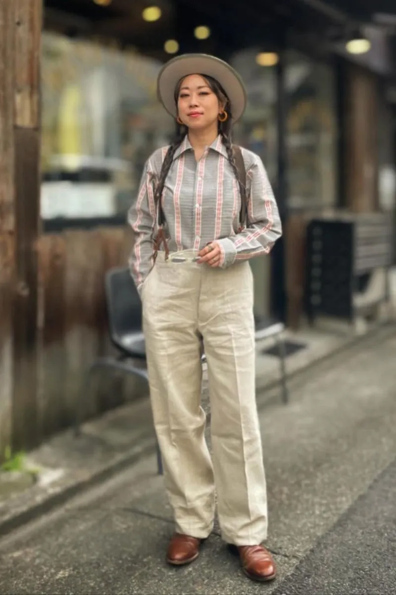 High Back Linen Work Trousers