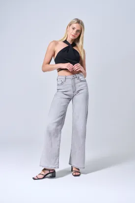 HIGH RISE ULTRA STRETCH PALAZZO JEANS IN LIGHT GREY / SP-P12623