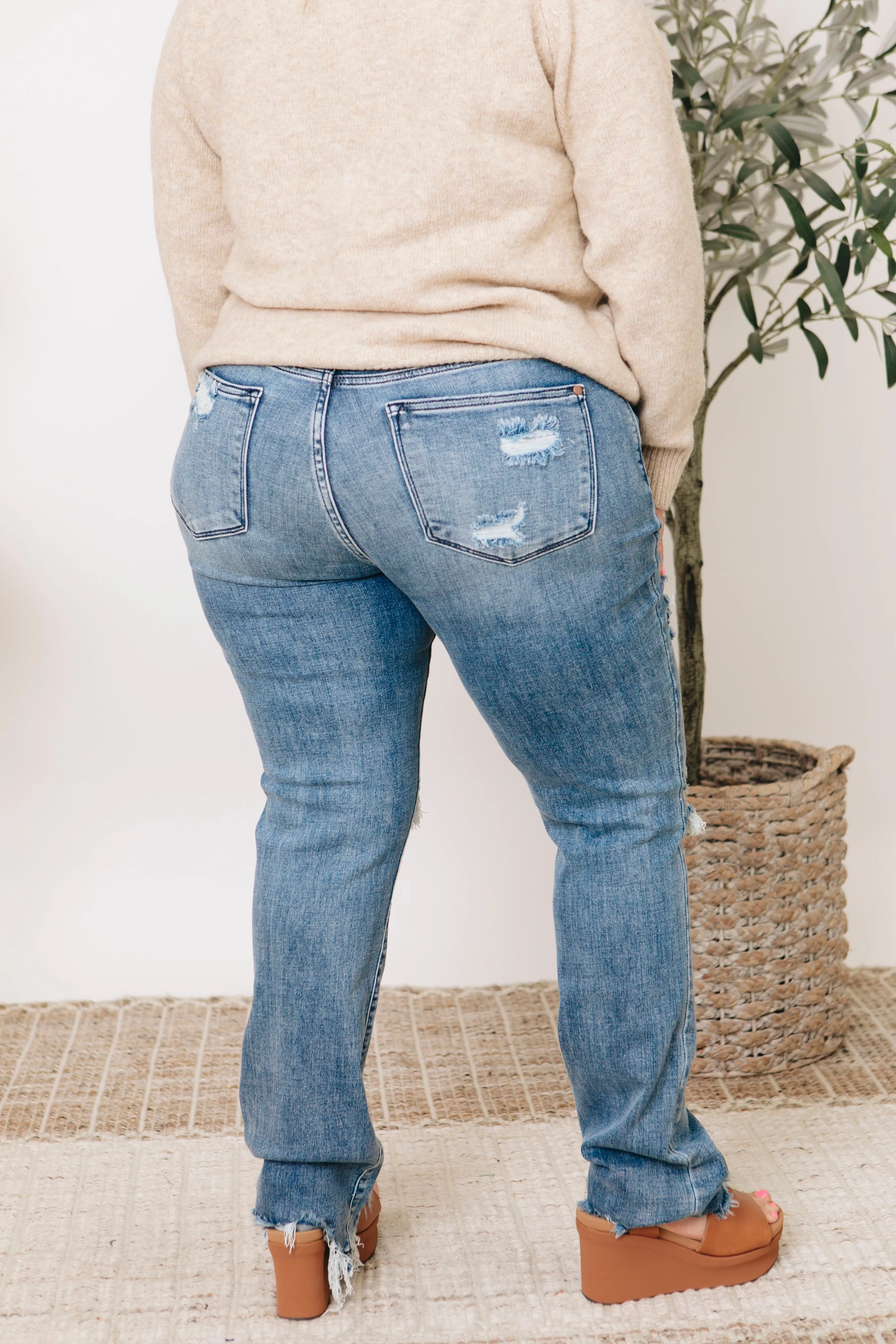 Judy Blue - Destroy Straight Mid- Rise Jeans (0-24W)
