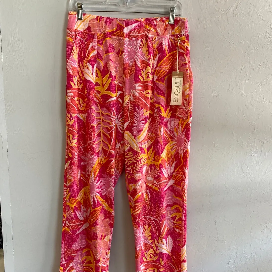 Leaves Pocket Capri-Watermelon