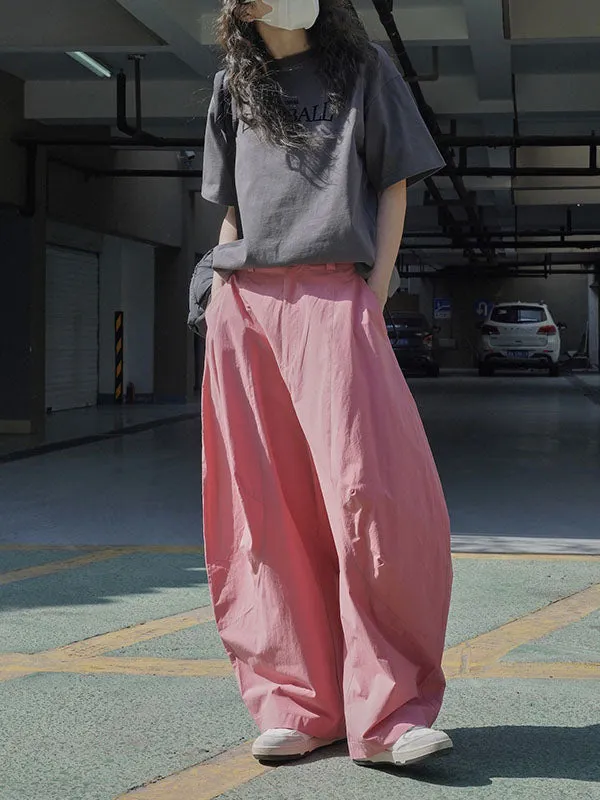Loose Wide Leg Solid Color Split-Joint Casual Pants Bottoms Trousers