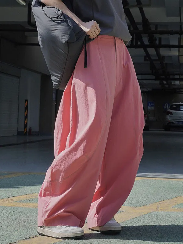 Loose Wide Leg Solid Color Split-Joint Casual Pants Bottoms Trousers