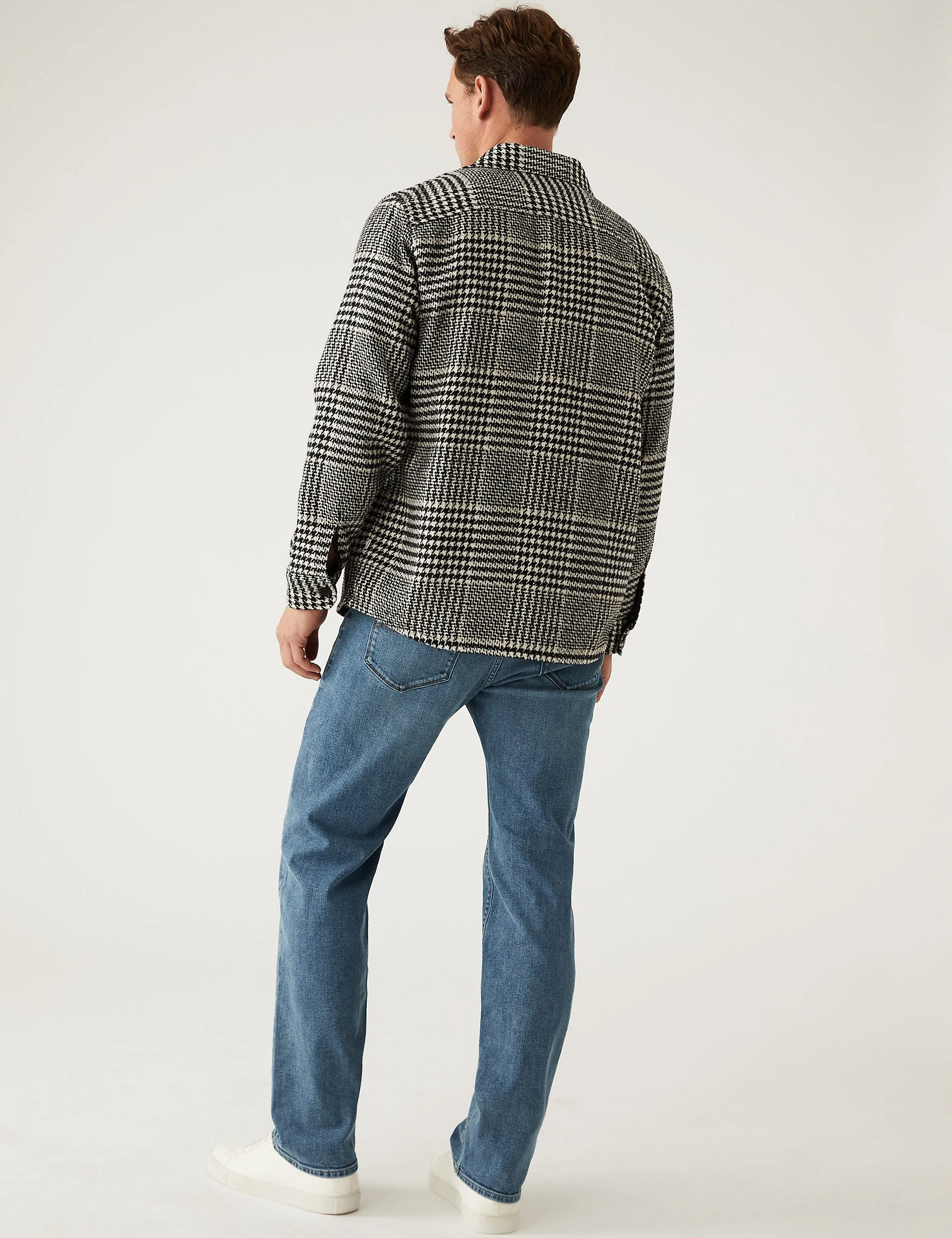 Marks & Spencer Straight Stretch Jeans, Azure Blue