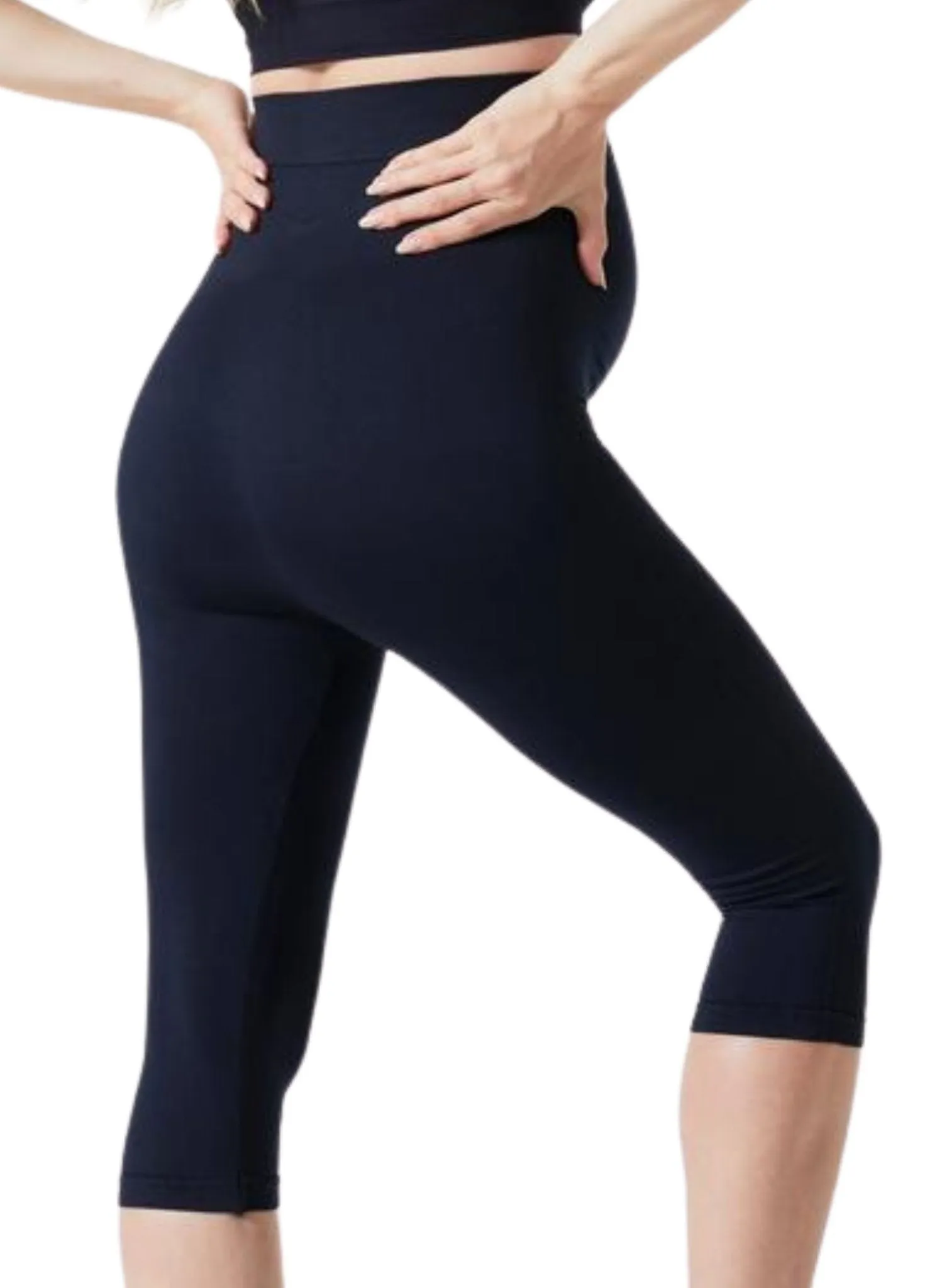 Maternity Belly Support Crop Legging - Navy