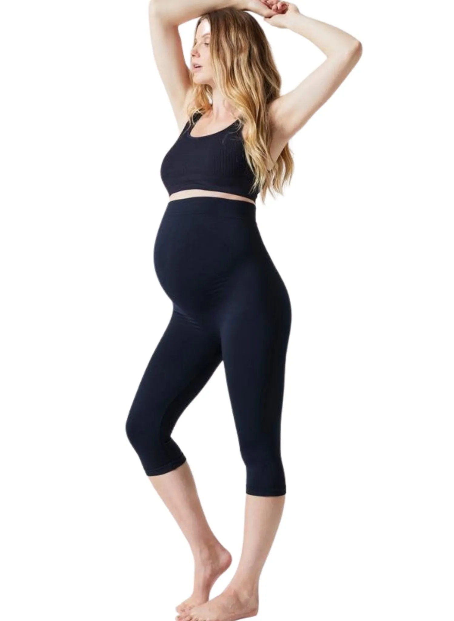 Maternity Belly Support Crop Legging - Navy