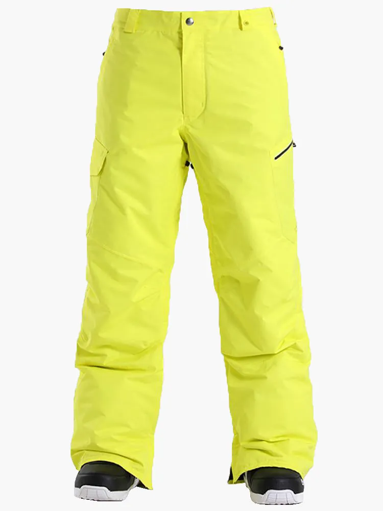 Men's High Windproof Waterproof Black Ski Snowboarding Pants