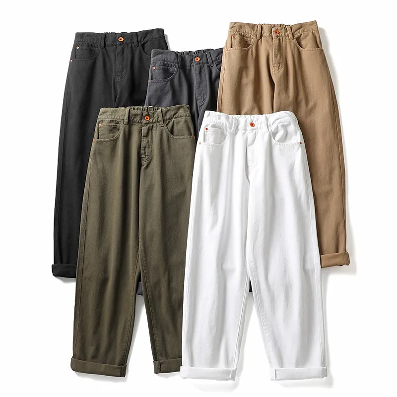 Men's Japanese Casual Straight Leg Padded Pants
