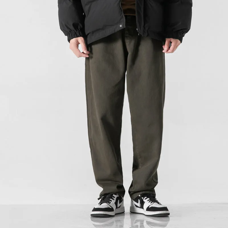 Men's Japanese Casual Straight Leg Padded Pants