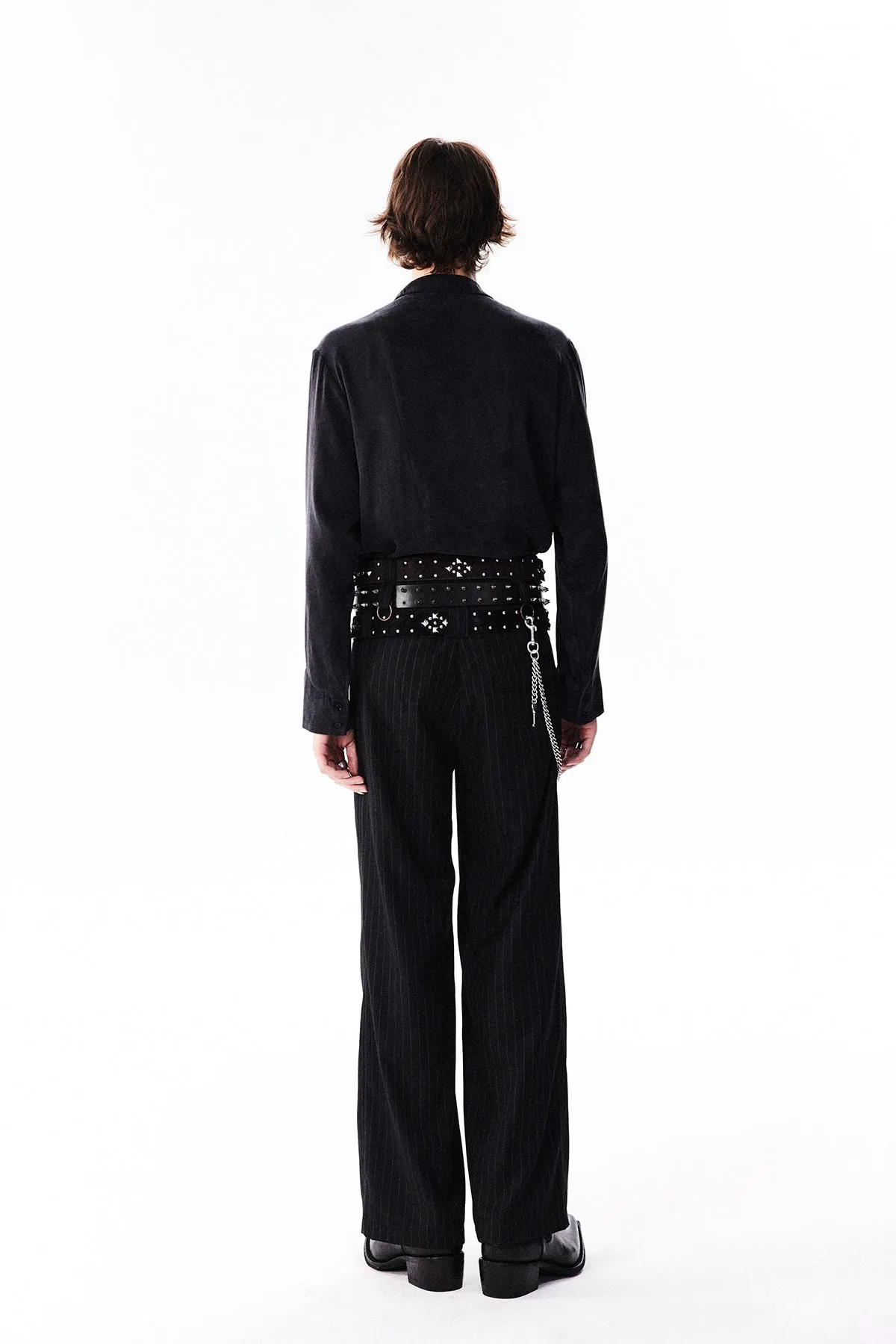 Metal Stripe Straight Casual Pants