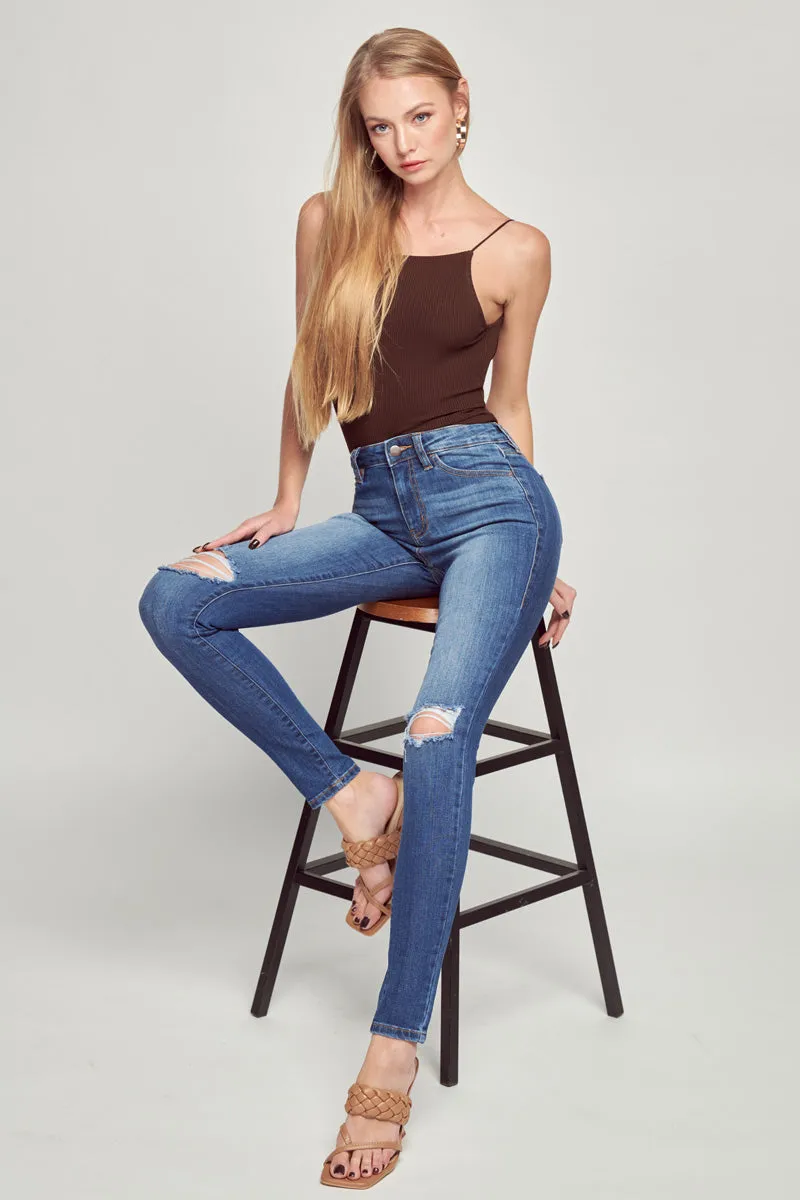 Monica Mid Rise Ankle Skinny Jeans
