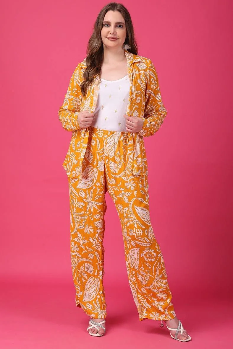 Mustard Floral Printed Co-ord Set