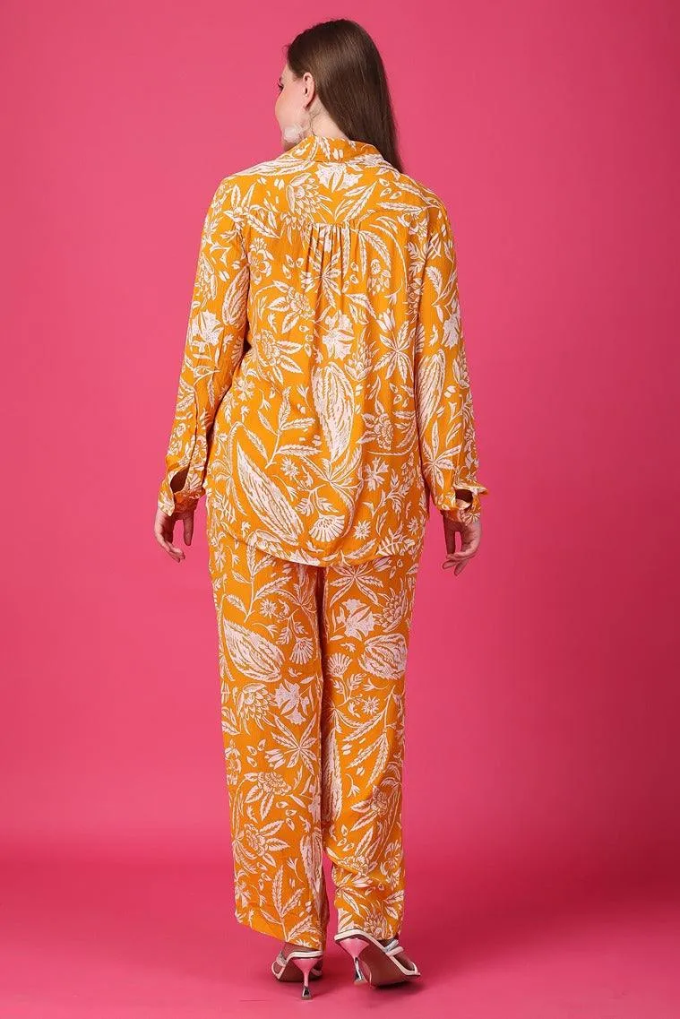 Mustard Floral Printed Co-ord Set