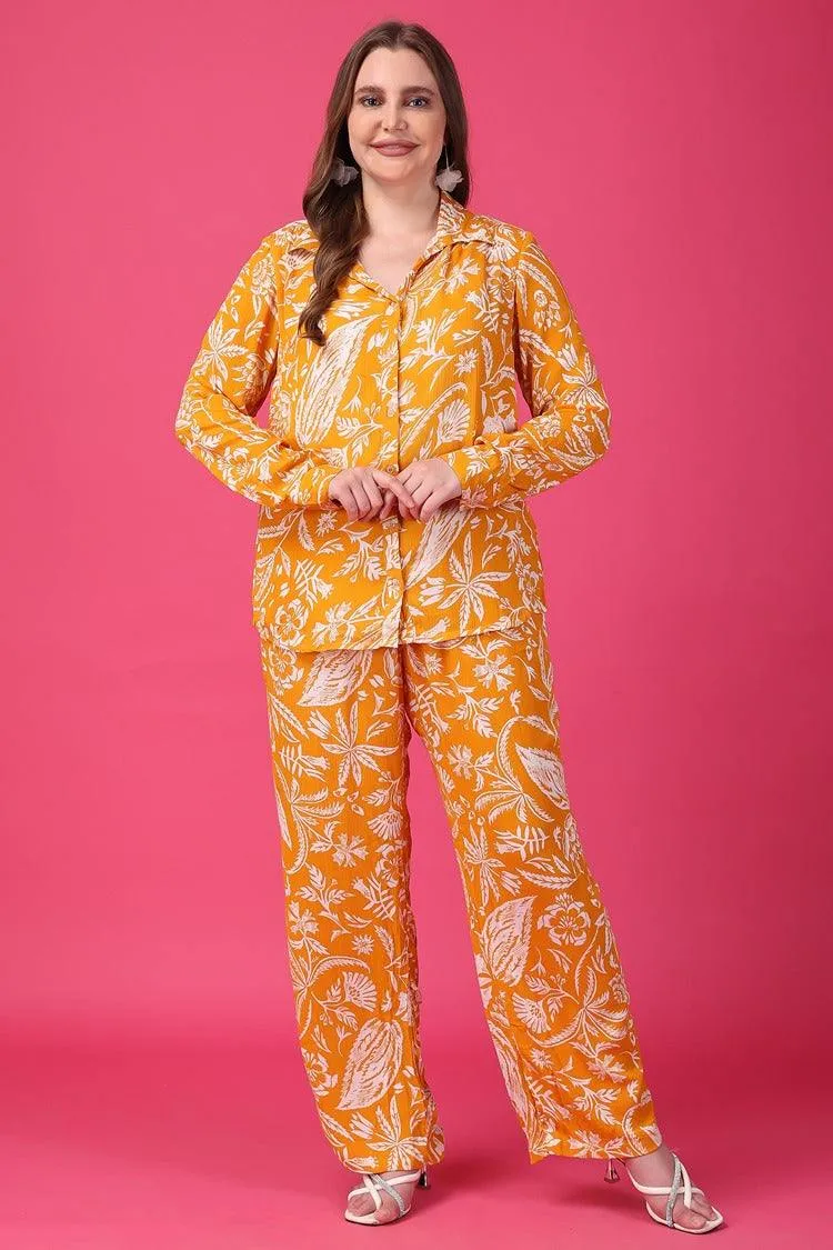 Mustard Floral Printed Co-ord Set
