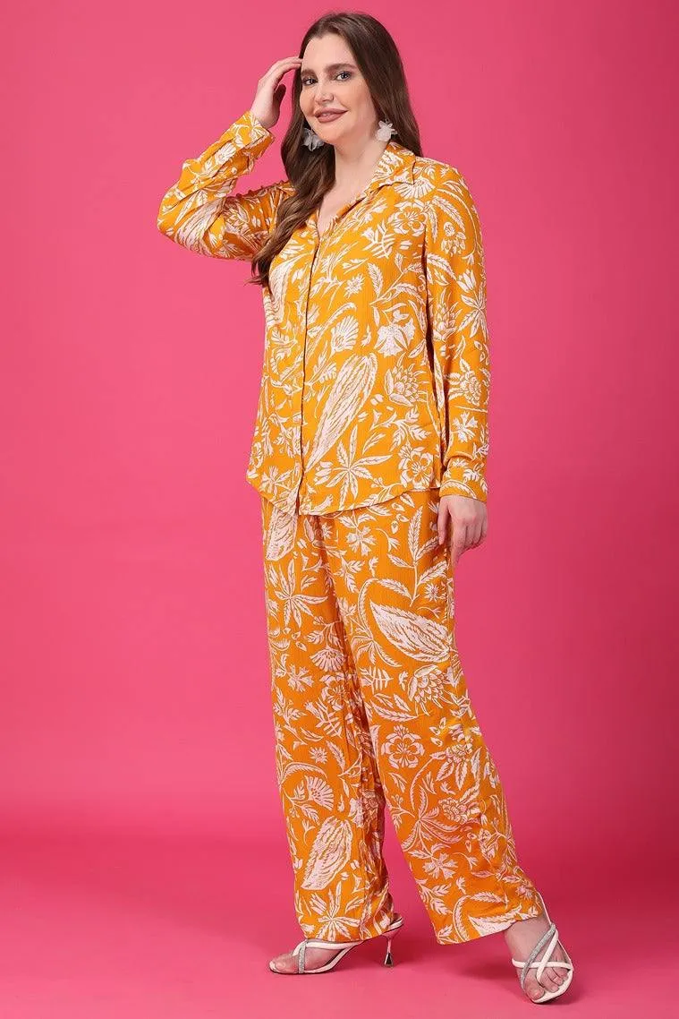 Mustard Floral Printed Co-ord Set