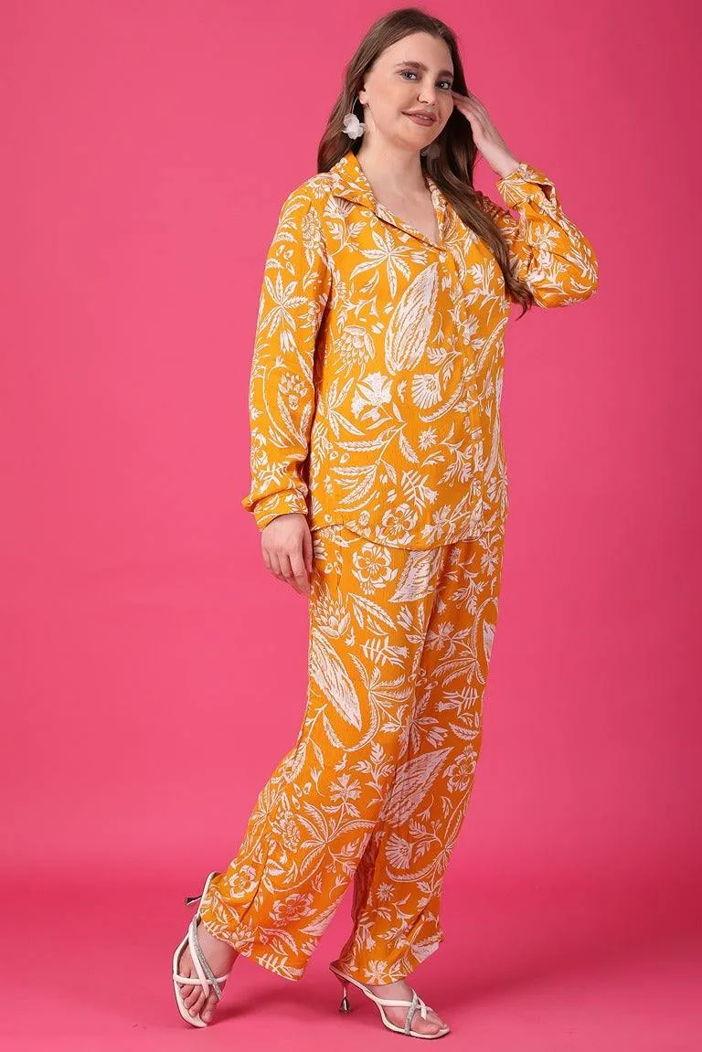 Mustard Floral Printed Co-ord Set
