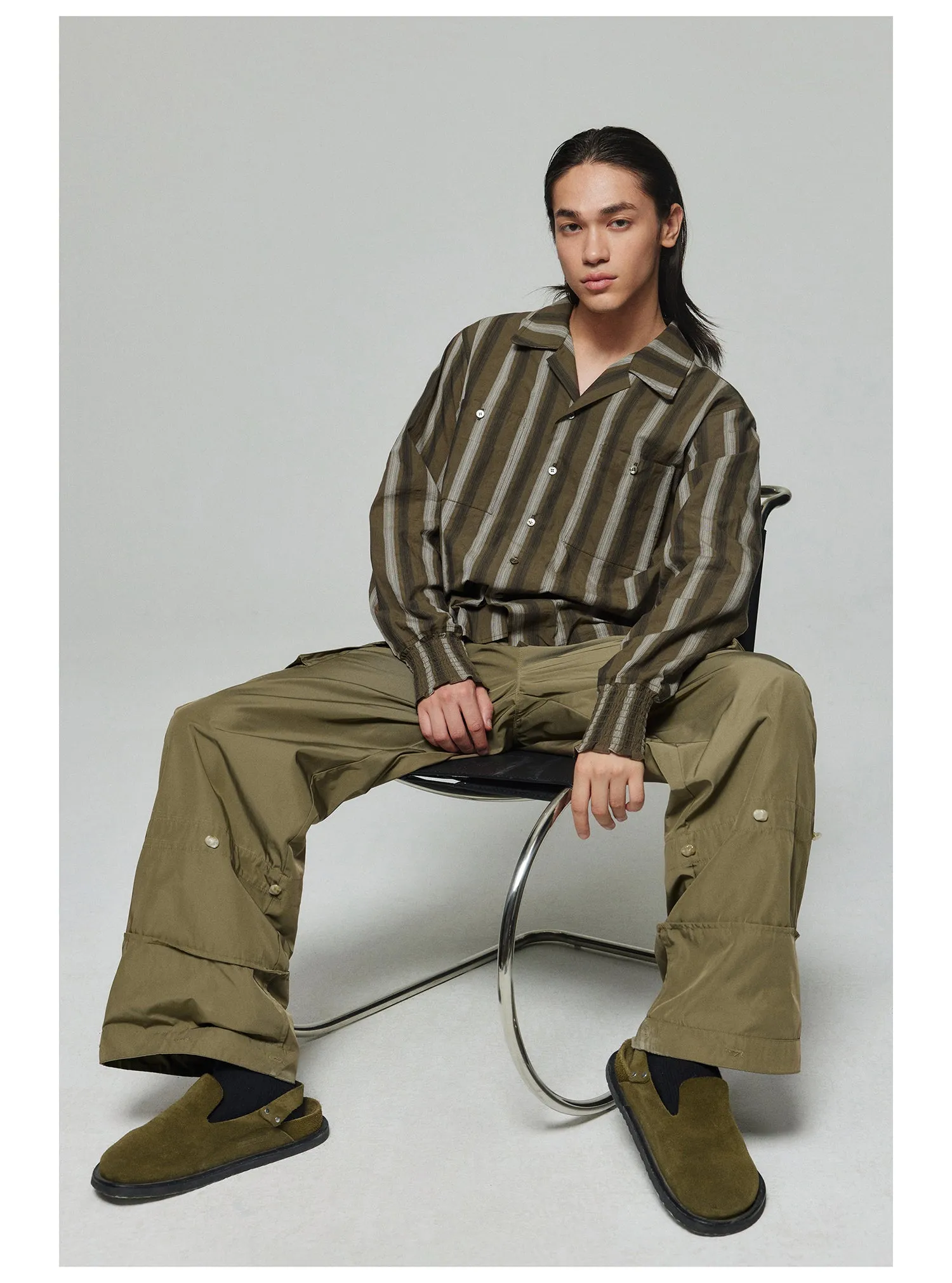 Nylon Wide Leg Casual Pants