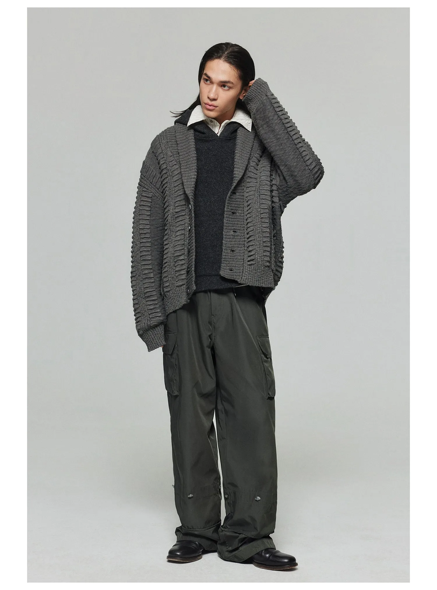 Nylon Wide Leg Casual Pants