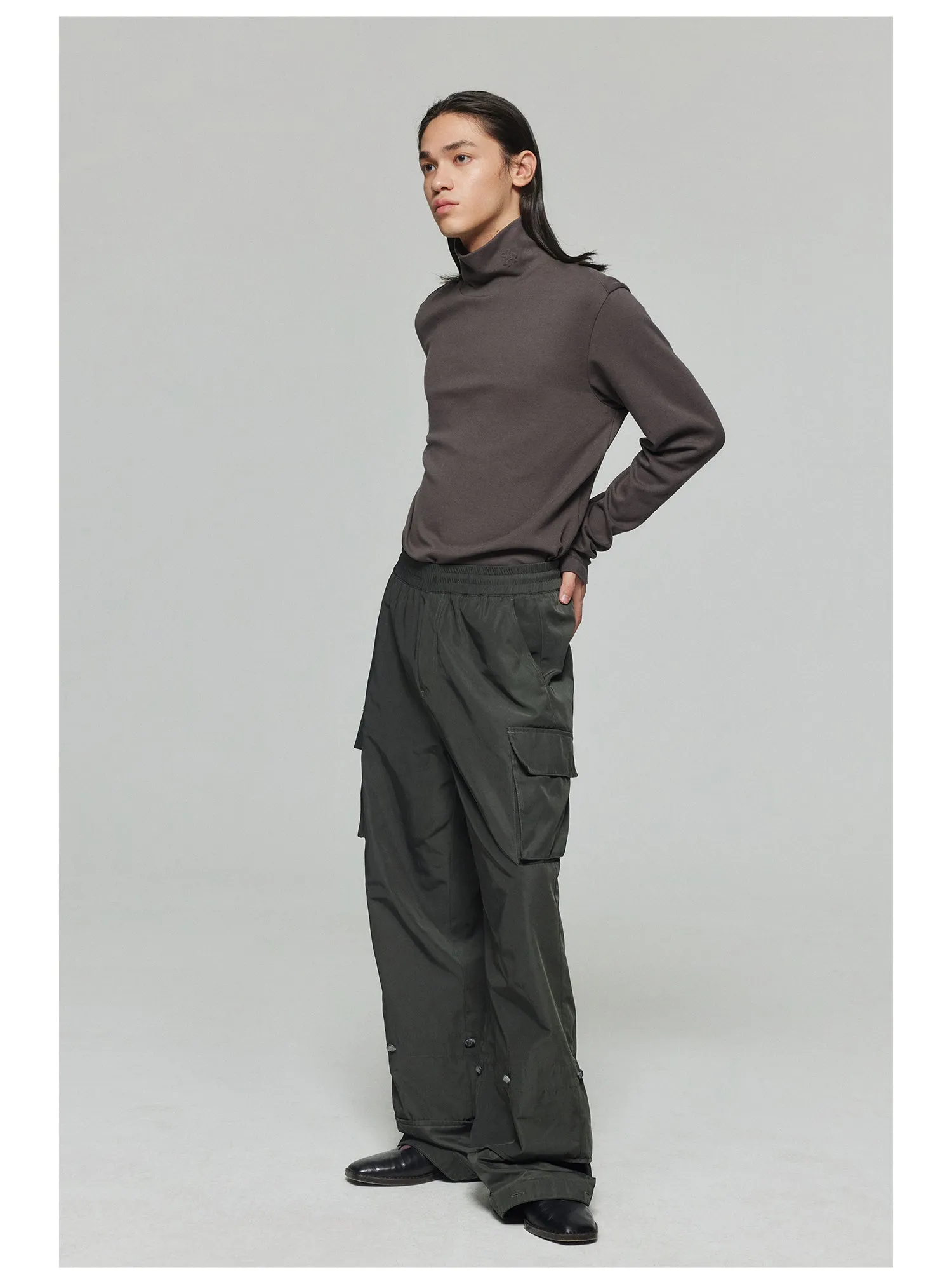 Nylon Wide Leg Casual Pants