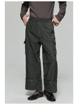 Nylon Wide Leg Casual Pants