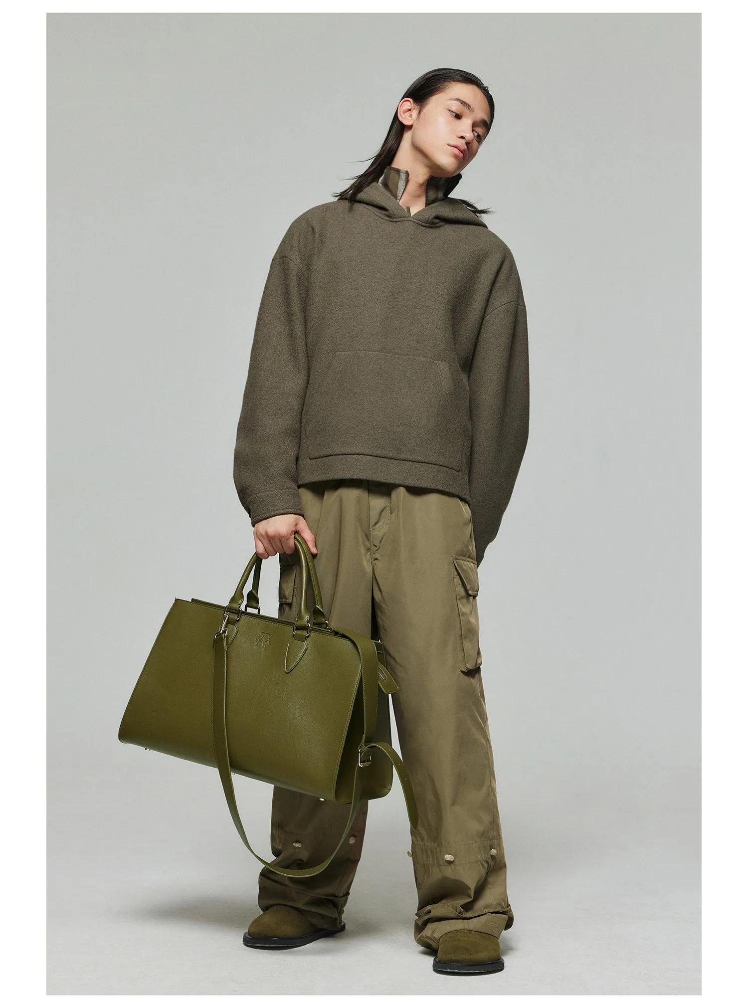 Nylon Wide Leg Casual Pants