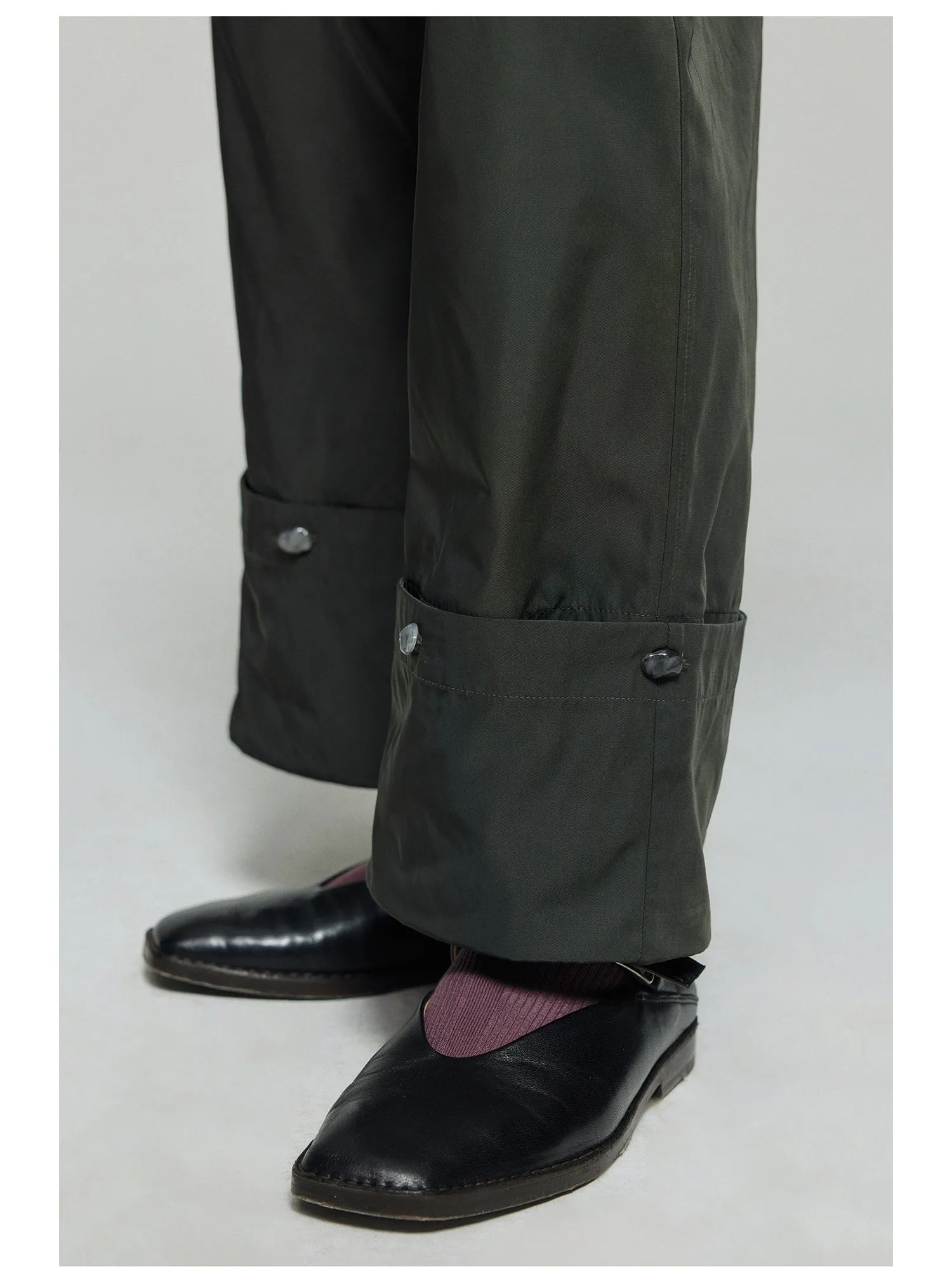Nylon Wide Leg Casual Pants