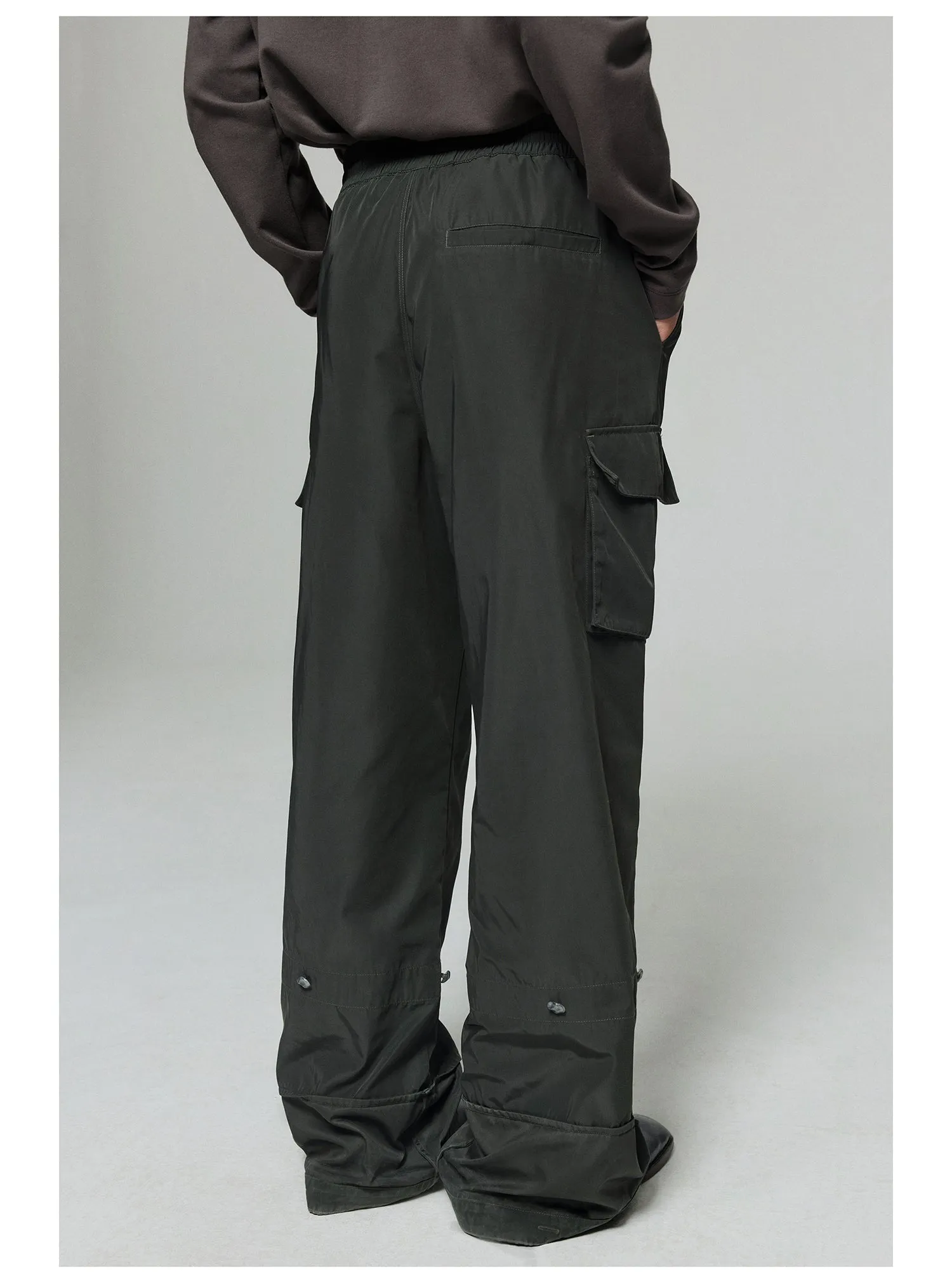 Nylon Wide Leg Casual Pants