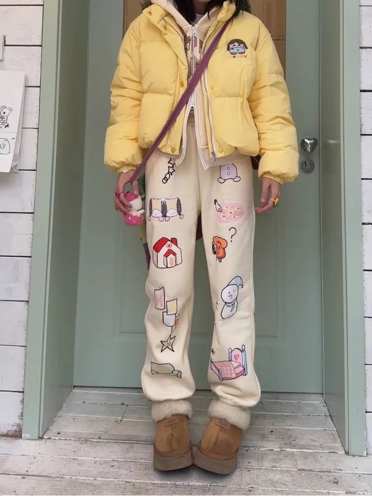 Original print loose sports sweatpants【s0000005353】