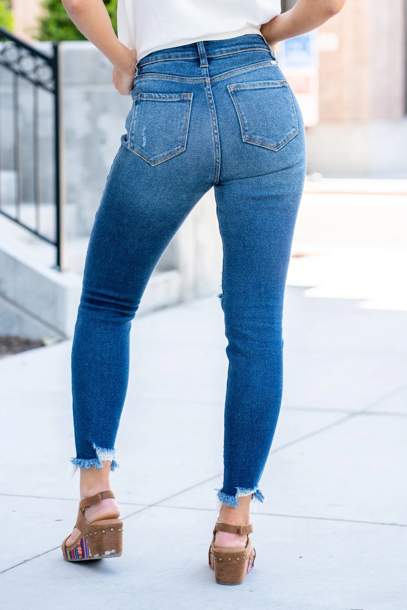 Peyton High Rise Hem Detail Skinny