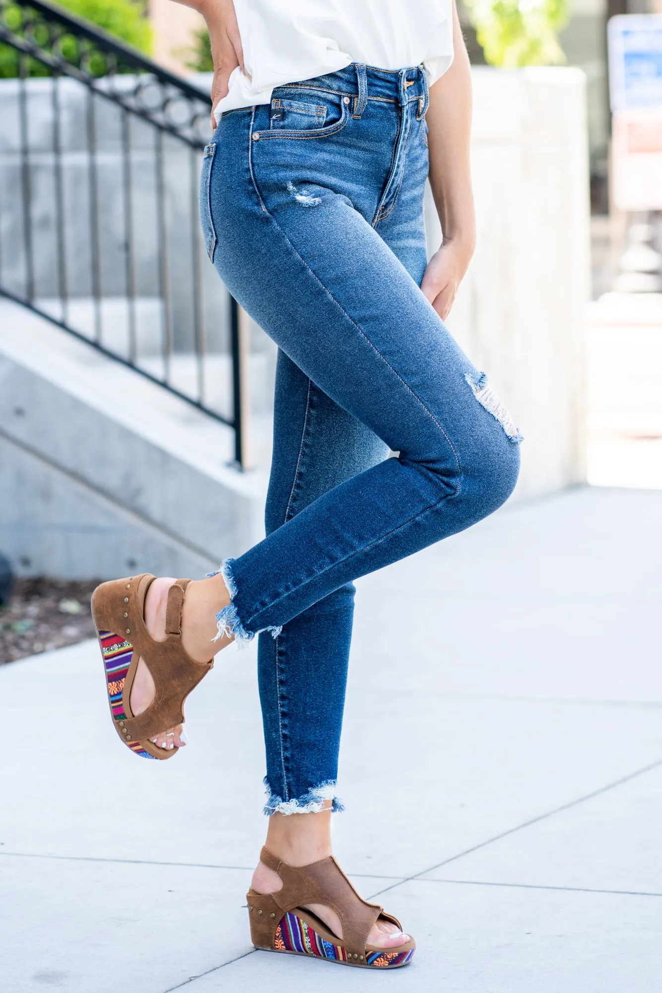 Peyton High Rise Hem Detail Skinny