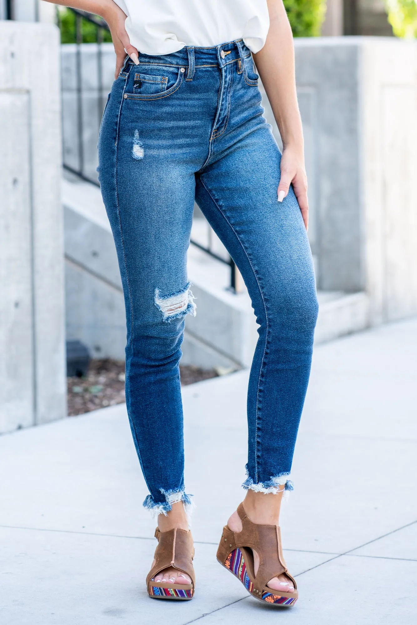 Peyton High Rise Hem Detail Skinny