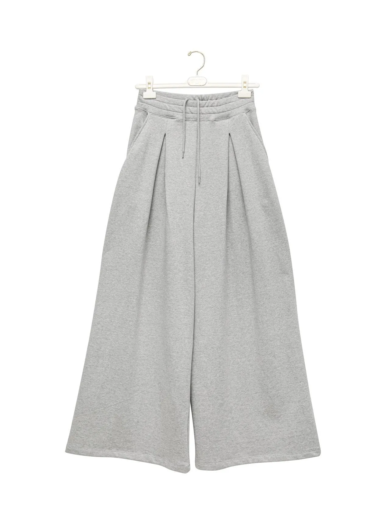 PIN-TUCK DETAIL WIDE SWEATPANTS