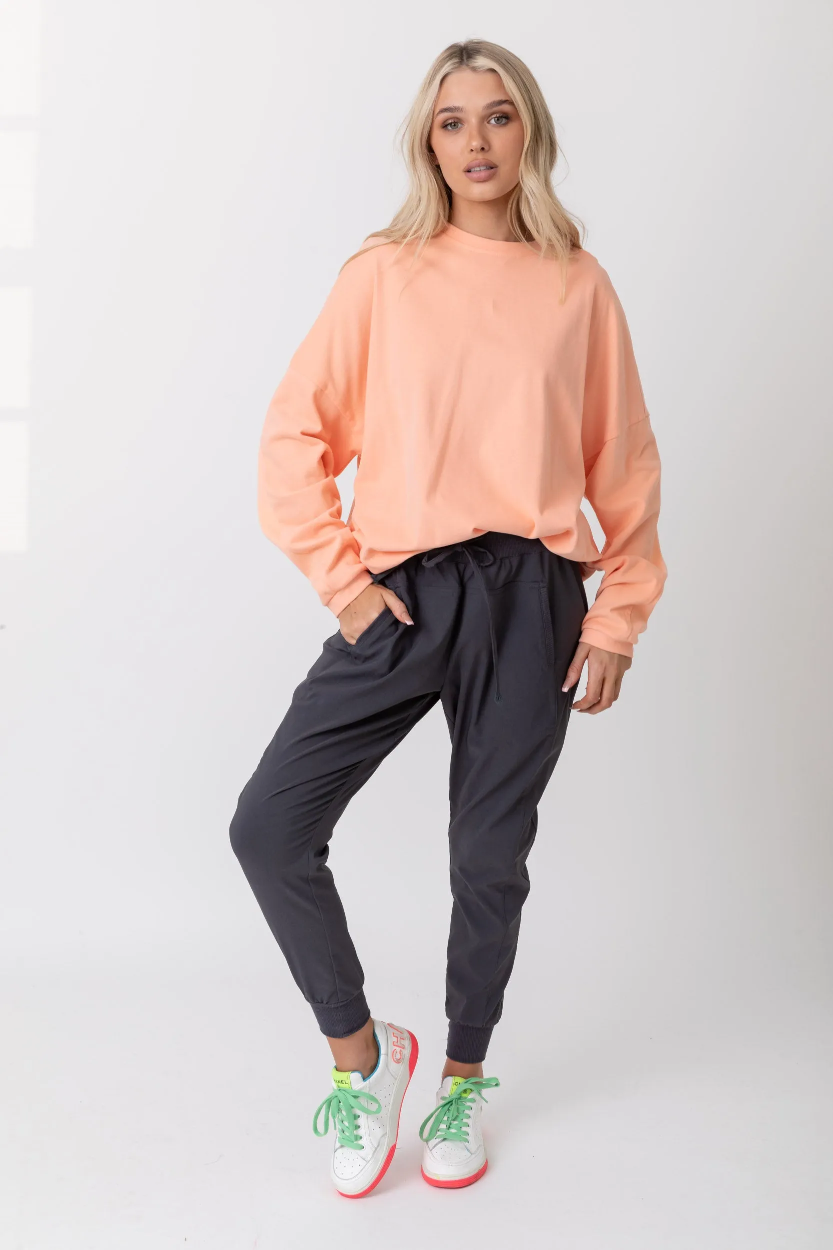 ROZEN Long Sleeve Top Peach