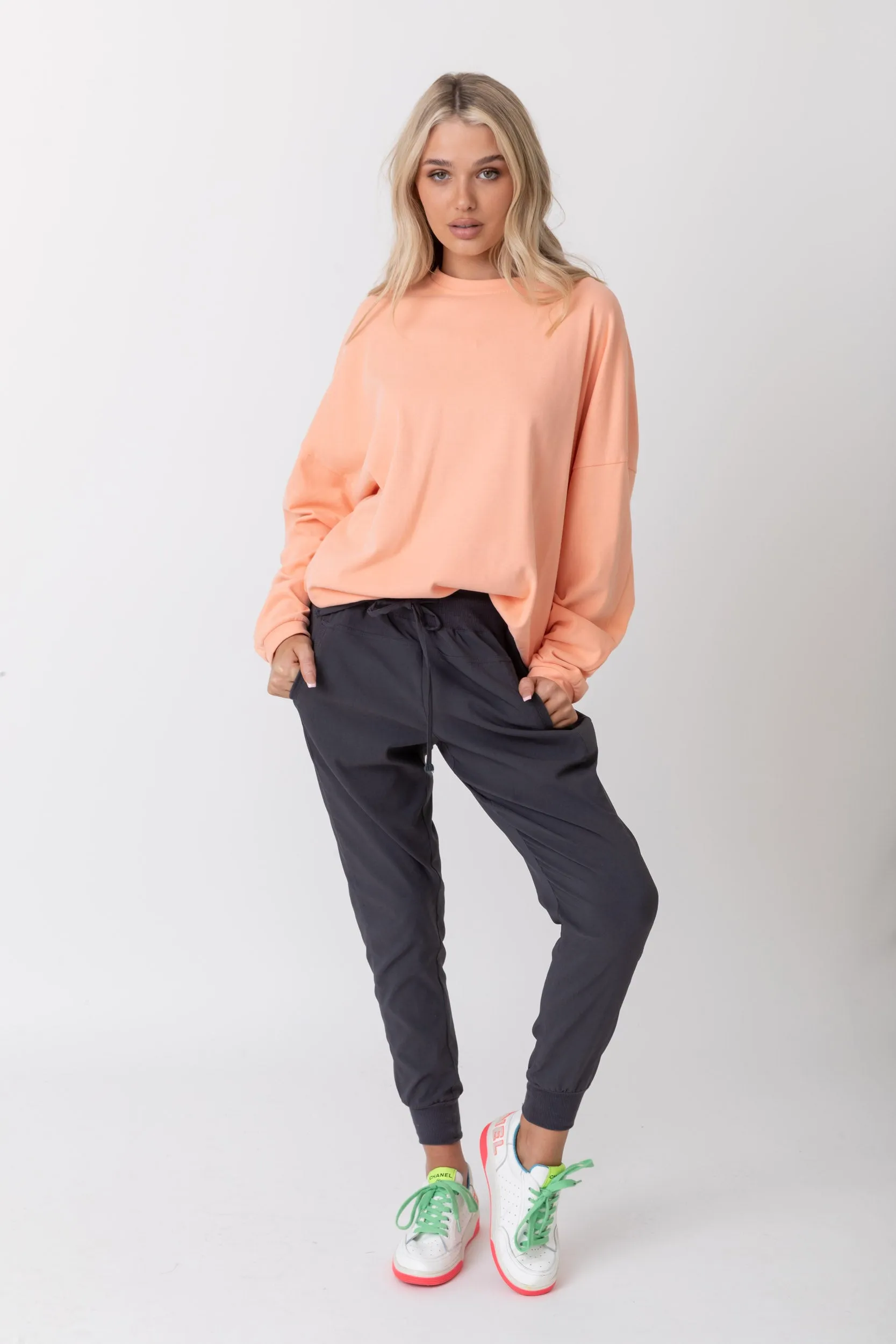 ROZEN Long Sleeve Top Peach