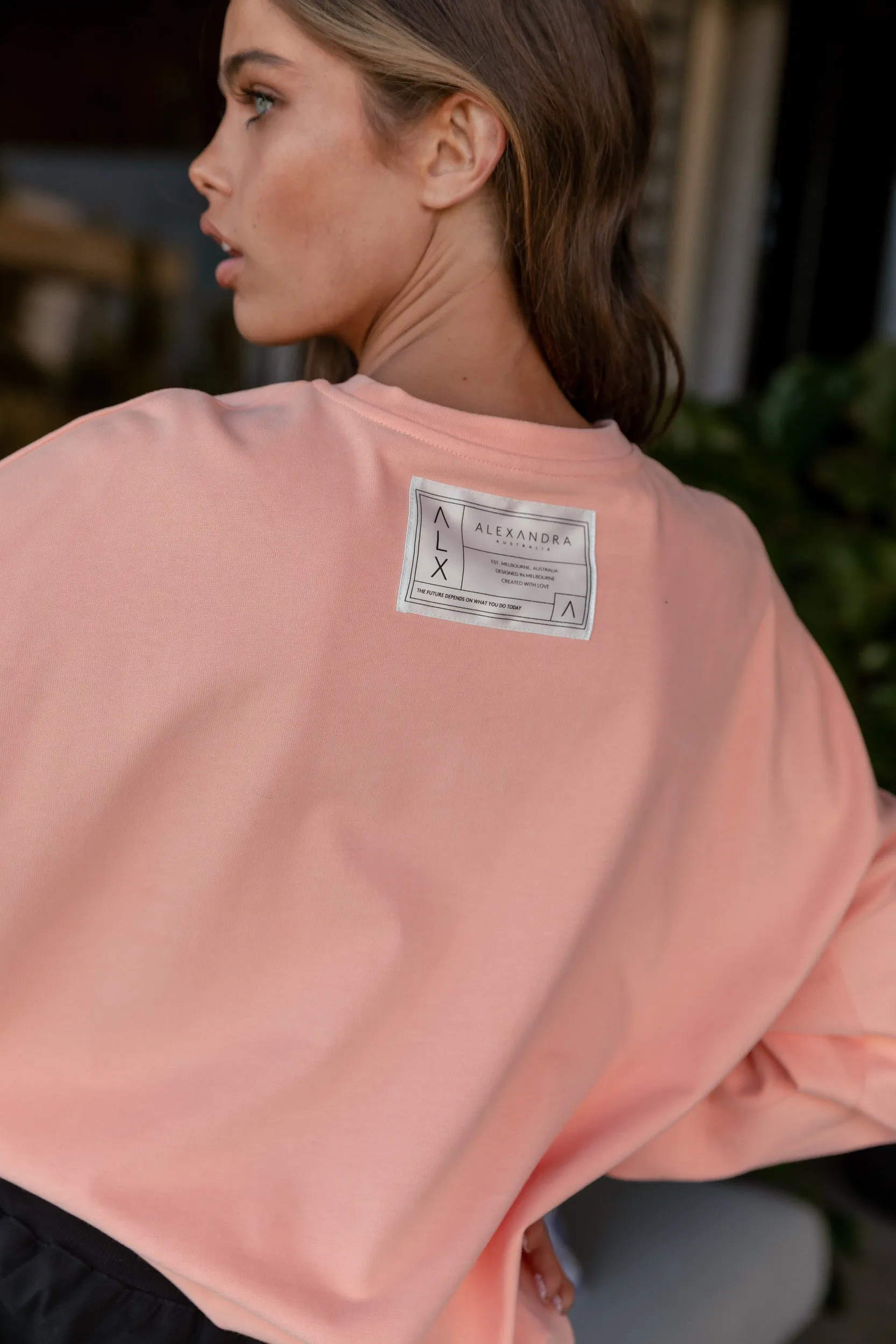ROZEN Long Sleeve Top Peach