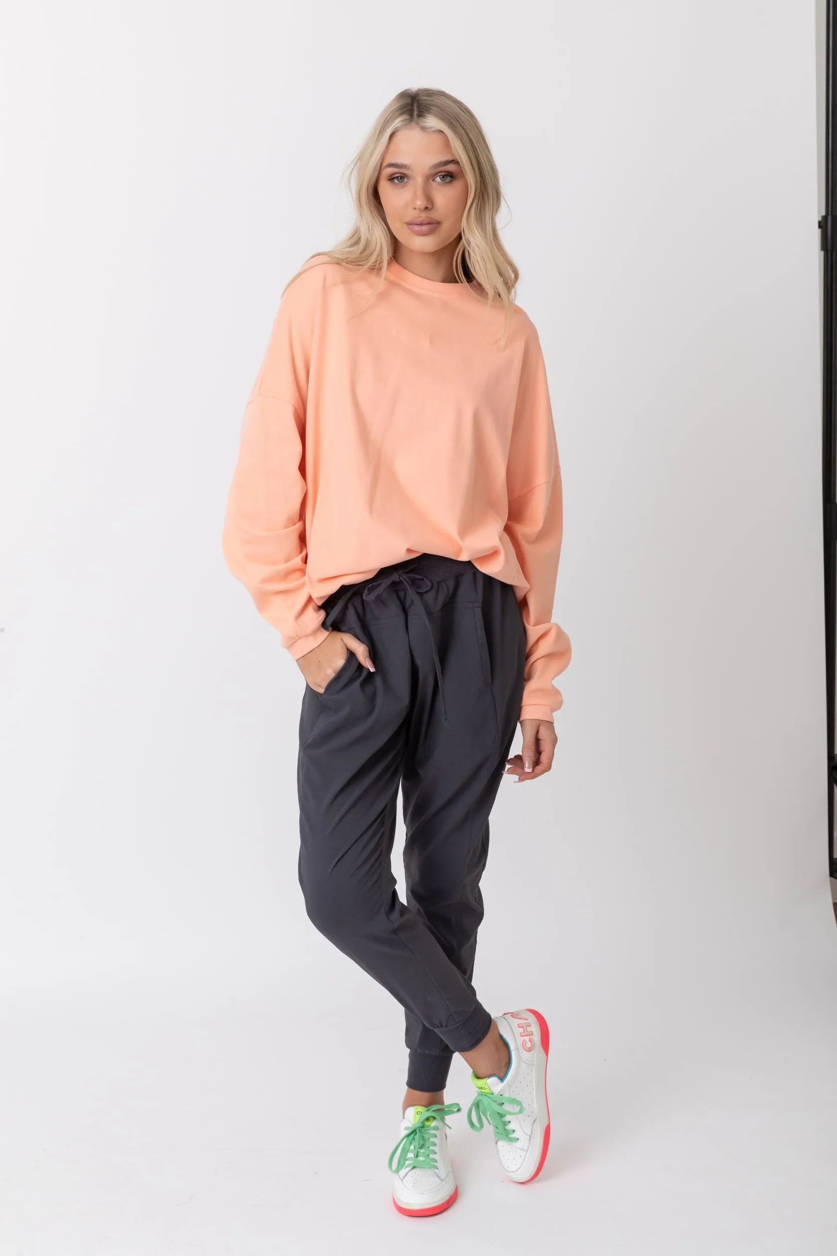 ROZEN Long Sleeve Top Peach