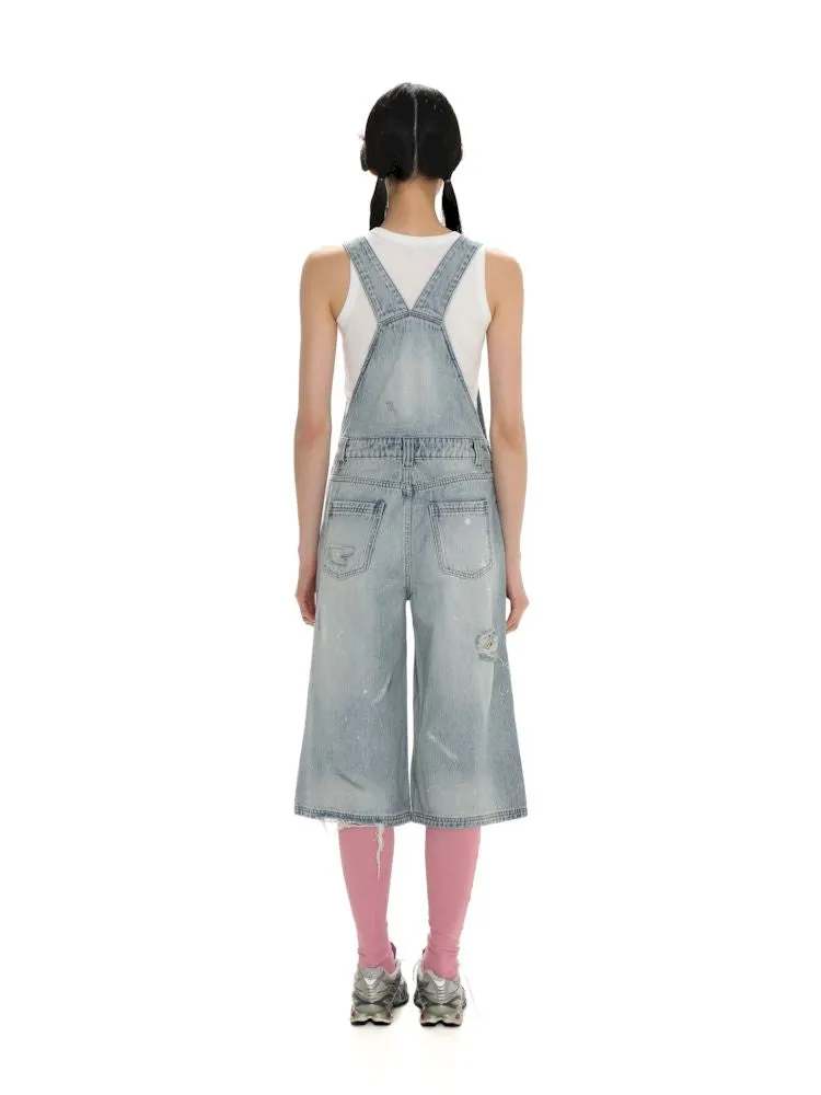 Silver pleated leather label casual straight denim back pants【s0000008646】